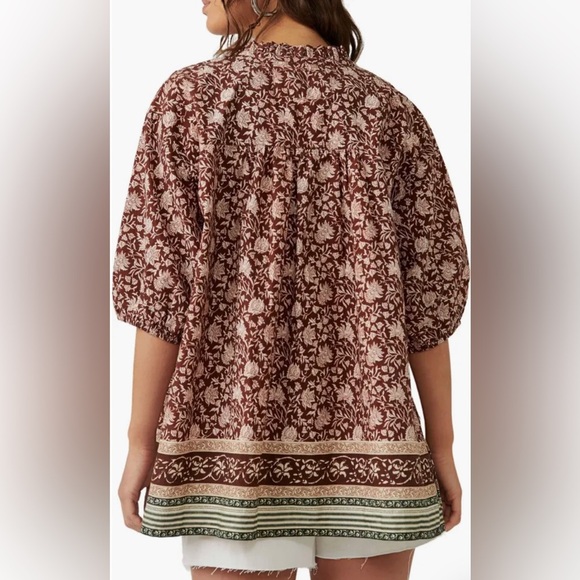 Free People Batik Boder Cardigan - Chestnut Combo - Picture 3 of 6
